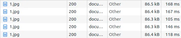 Figure 1 -- Load times for an image from fly.dev.