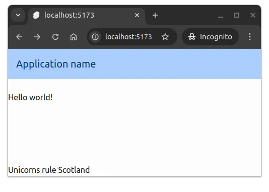 Fig 2. The header element has a background color from the theme and some padding and margin. The size of the title in the header has also been increased, and it also uses a color from the theme.
