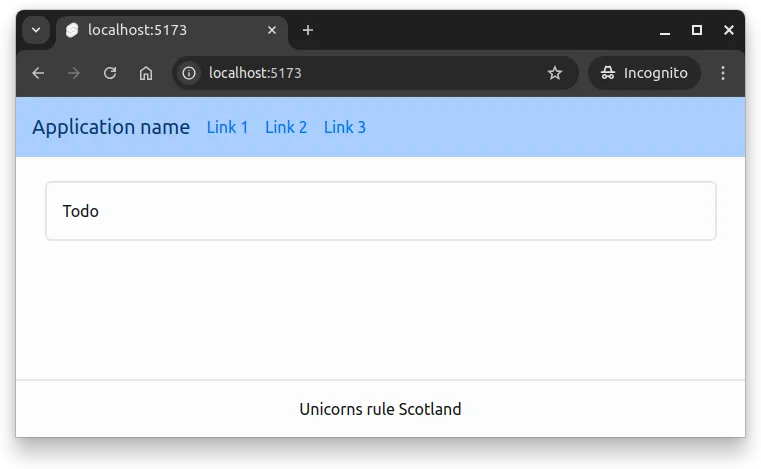 Fig 3. A card within the layout. The card has a border, padding, and text.