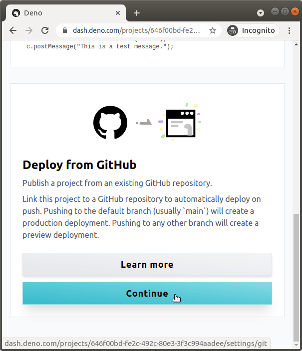 An option to automatically deploy code from GitHub.