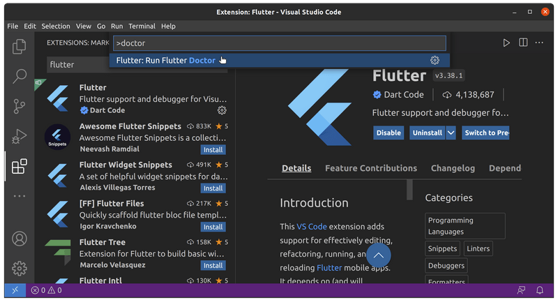 7 vscode flutter doctor