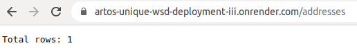 Figure 12 - Our application returns the number of rows in the database.