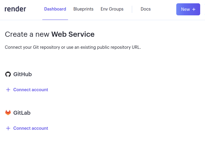 Figure 6 - Creating a new Web Service.