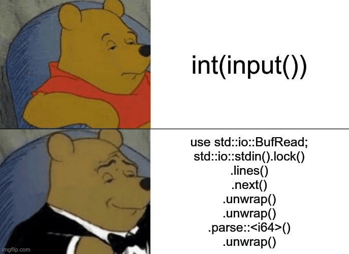 rust is verbose input meme