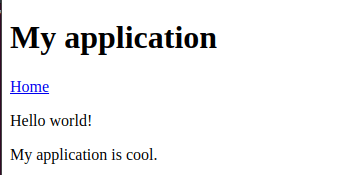 Fig 1. The application shows a page with the layout where the contents from +page.svelte have been injected to the location marked with <slot /> in +playout.svelte.