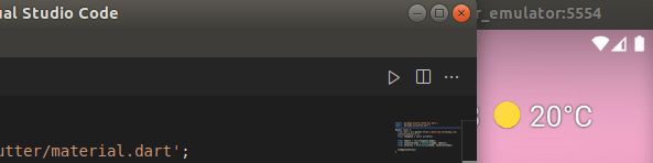 An emulator is running in the background. 7 vscode flutter emulaattori kaynnissa