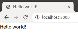 Figure 1 -- Tailwind has been configured to run with Astro. We see the text Hello world!, but the style differs to some extent from what one normally would observe.