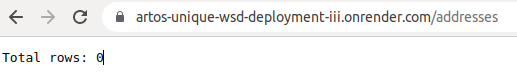 Figure 12 - Our application returns the number of rows in the database.